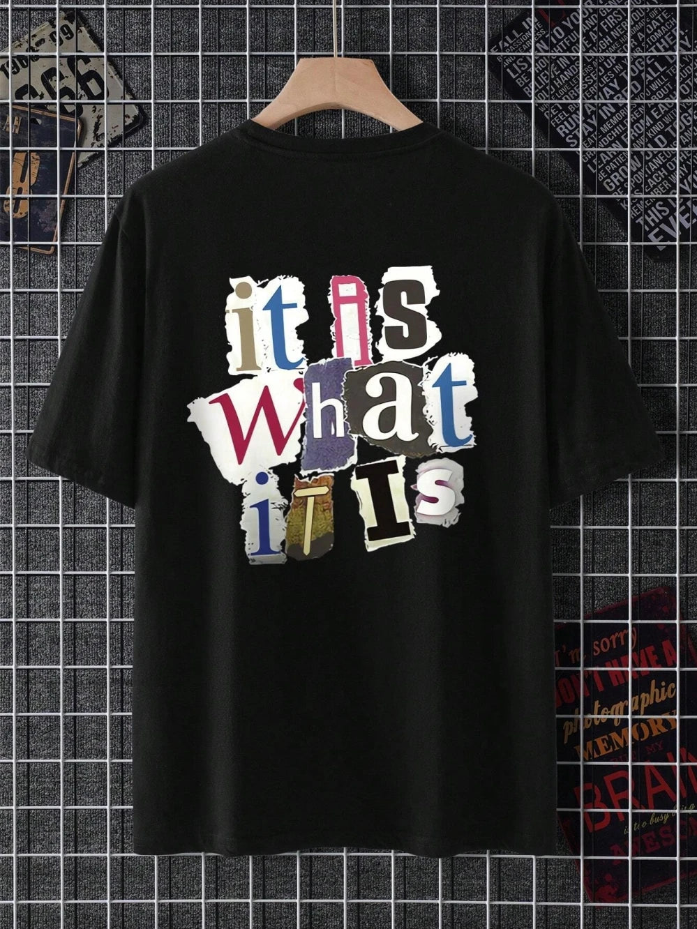 It Is What It Is Letter Graphic Men Tshirt Summer Cotton Fashion Oversized Clothes Casual Hip Hop Tops Loose Soft T-Shirt