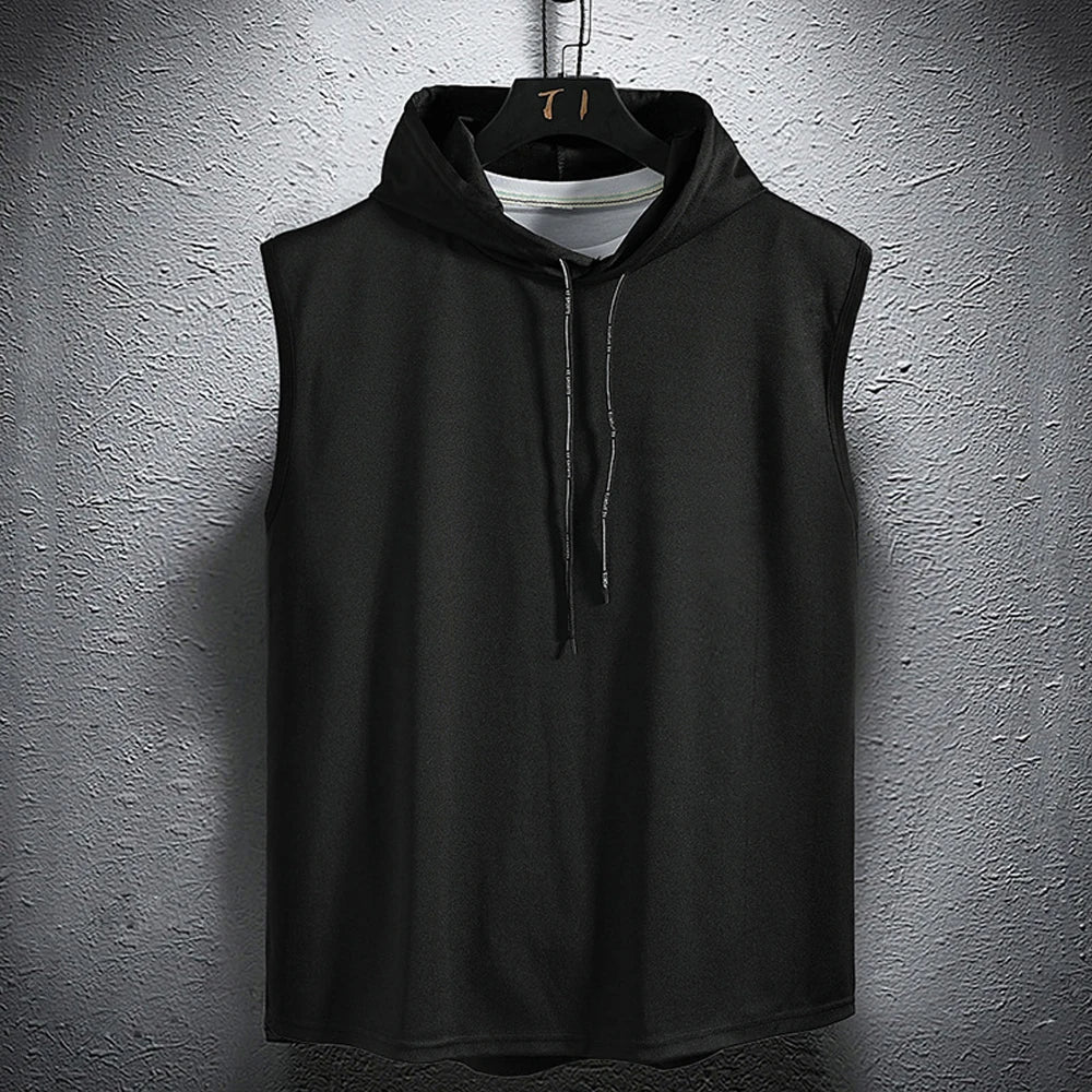 Short Sleeve Quick Dry Vest Men'S for Summer Black Grey Tshirt GYM Tank Top Tees with Hoodies Fashion Clothes Oversize 3XL
