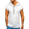 Men Hoodies Muscle Guys Bodybuilding Tank Tops Sport Hoodies Tank Tops Fitness Men Gym Clothing Sleeveless Shirts with Hoodie