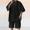 T-Shirts for Men'S Leisure Sports T-Shirt Shorts Korean Personality Fashion Checkered Oversized Two-Piece Set Boutique Clothing